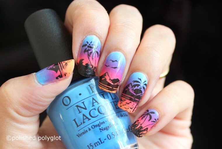 17 Tropical Nail Art Ideas Inspired by Beach - summer nail design, summer nail art, sea nail art, neon summer nail art, beach nail art
