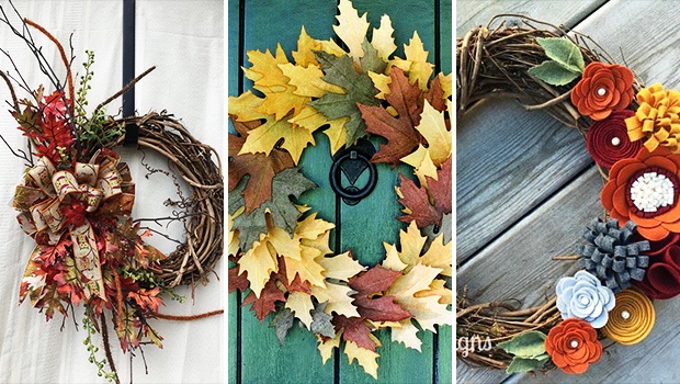 15 Fantastic Handmade Fall Wreath Designs That Will Bring Color To Your Front Door 15 Fantastic Handmade Fall Wreath Designs That Will Bring Color To Your Front Door - wreath, Thanksgiving, sunflower, Pumpkin, home decor, handmade fall wreath, handmade, Front door, felt, fall wreath, Fall, door hanger, door decor, diy, decor, crafts, burlap, autumn