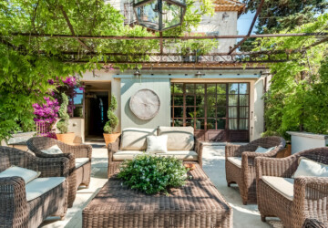 15 Dazzling Mediterranean Patio Designs That Won't Let You Leave Them - patio, outside, outdoors, Mediterranea, landscape, garden, furniture, deck, backyard