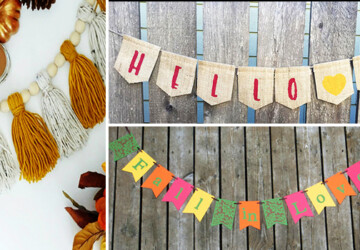 19 Cheerful Handmade Fall Banners And Garlands To Decorate With - paper, leaves, garland, Fall, burlap, bunting, banners, banner, autumn