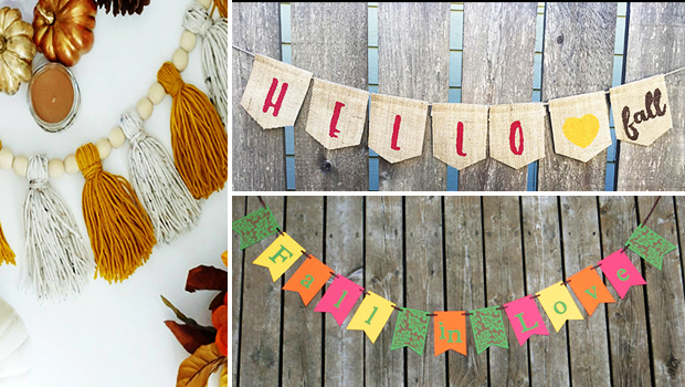 19 Cheerful Handmade Fall Banners And Garlands To Decorate With 19 Cheerful Handmade Fall Banners And Garlands To Decorate With - paper, leaves, garland, Fall, burlap, bunting, banners, banner, autumn