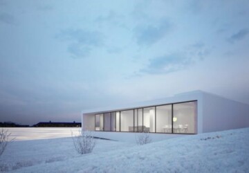 Moomoo Architects Blend The Reykjavik House In With The Snowy Icelandic Environment - White, reykjavik house, moomoo architects, modern, minimalist, interior, iceland, glazed, exterior, environment, contemporary
