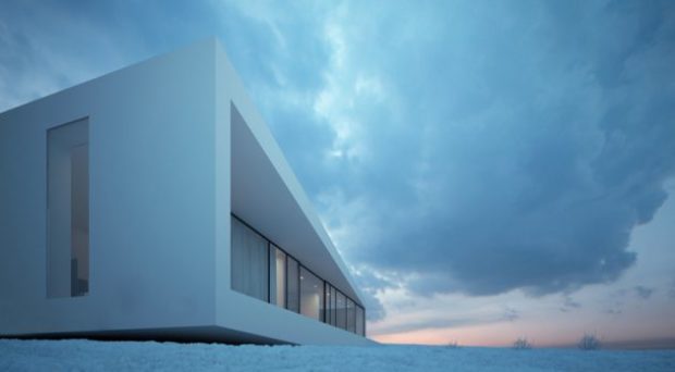 Moomoo Architects Blend The Reykjavik House In With The Snowy Icelandic Environment - White, reykjavik house, moomoo architects, modern, minimalist, interior, iceland, glazed, exterior, environment, contemporary