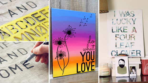 16 Creative DIY Canvas Paintings You Can Easily Add To Your Decor - stencil, paintings, painting, paint, fabric, diy, decoration, decor, creative, chevron, canvas, artistic, art