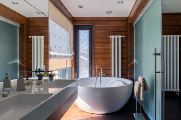 Modern Trends for Bathrooms in 2018 - trends 2018, textured tiles, smart shower, modern trends, lighting trends, contemporary cabinets, bathroom lighting, bathroom