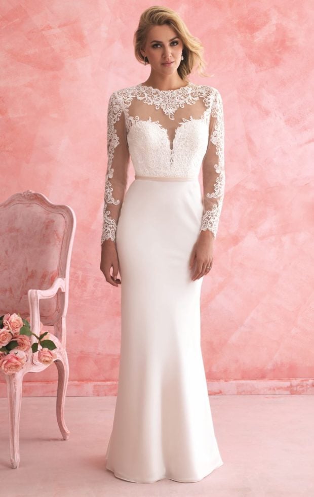 Lace Full Sleeved Gown by Allure Bridals Romance