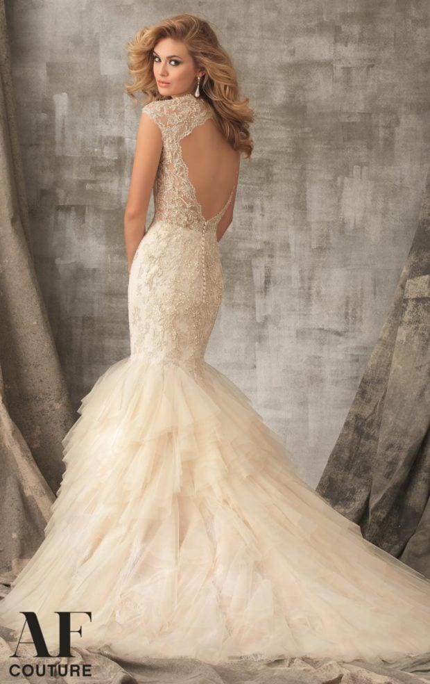 Mermaid Ruffled Gown by Angelina Faccenda by Mori Lee