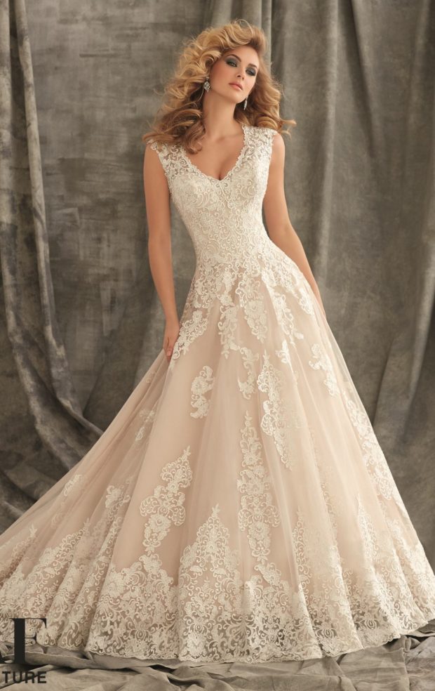 Lace Tulle Ballgown by Angelina Faccenda by Mori Lee