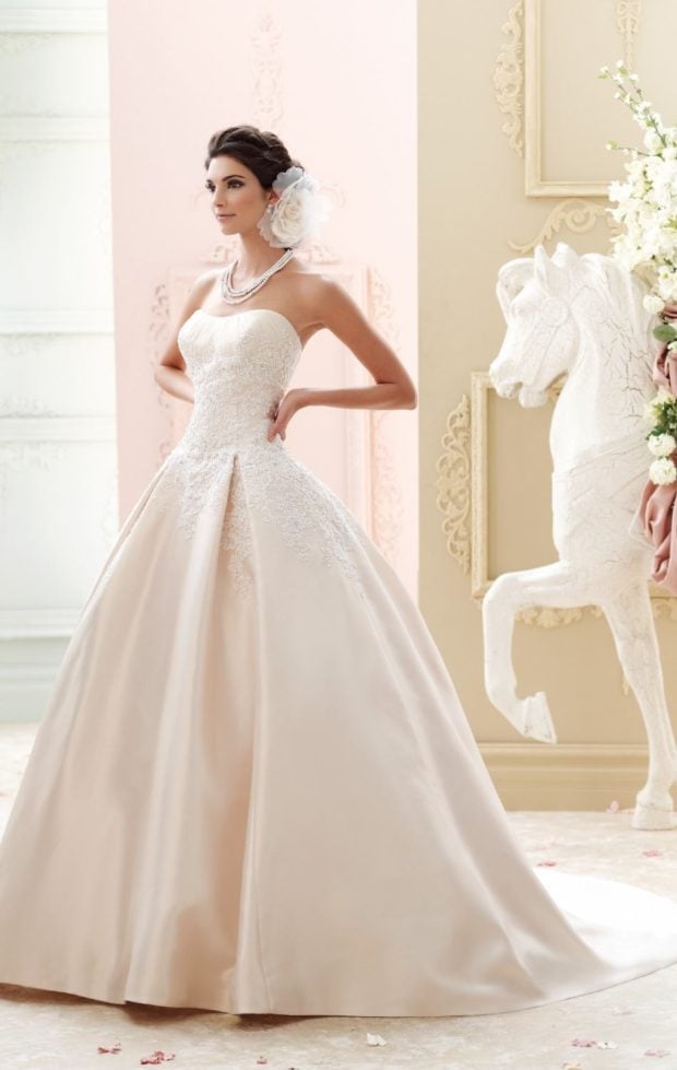 Sweetheart Pleated Ballgown by David Tutera