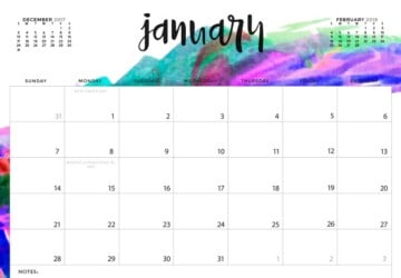 16 DIY Organization Projects: 2018 Free Printable Calendars (Part 1) - Free Printable Calendars, diy organization projects, DIY Organization Ideas, 2018 Free Printable Calendars