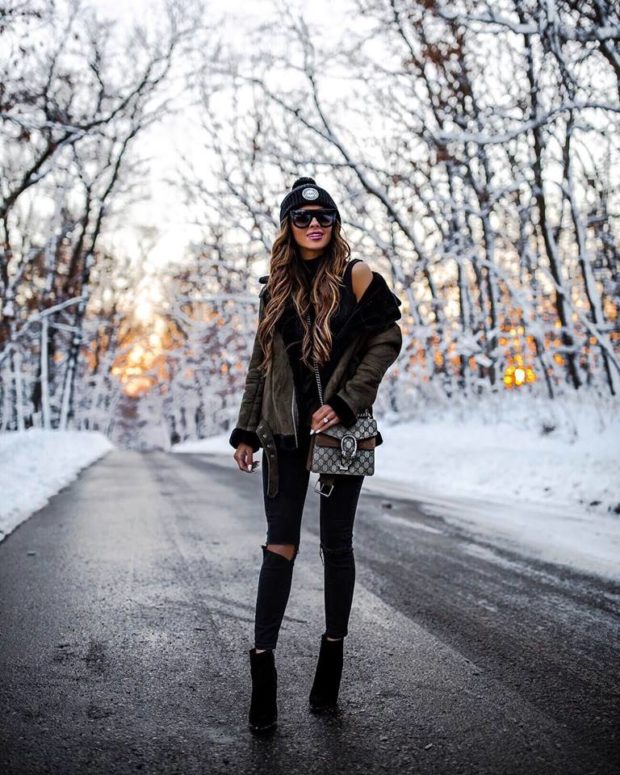 ankle boots outfit winter