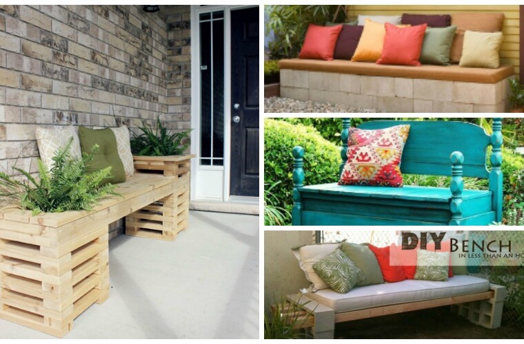 DIY Garden Projects: 14 Outdoor Bench Ideas You Can Build It Yourself - diy outdoor furniture, diy outdoor Bench Ideas, diy garden projects, DIY Garden Pallet Projects, diy garden Bench Ideas, diy garden, diy Bench Ideas, benches, Bench Ideas