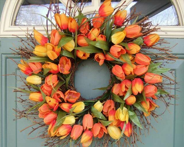 15 Pretty Spring Wreaths You Can DIY - Spring Wreaths, spring wreath, diy spring wreath, diy spring home decor, diy spring