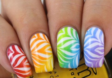 Rainbow Water Marble Nail Art Ideas - Water Marble nail design, Water Marble Nail Art Ideas, Water Marble nail art, Water Marble, Rainbow Water Marble Nail Art Ideas, Rainbow Nail Art Designs, Rainbow Nail Art