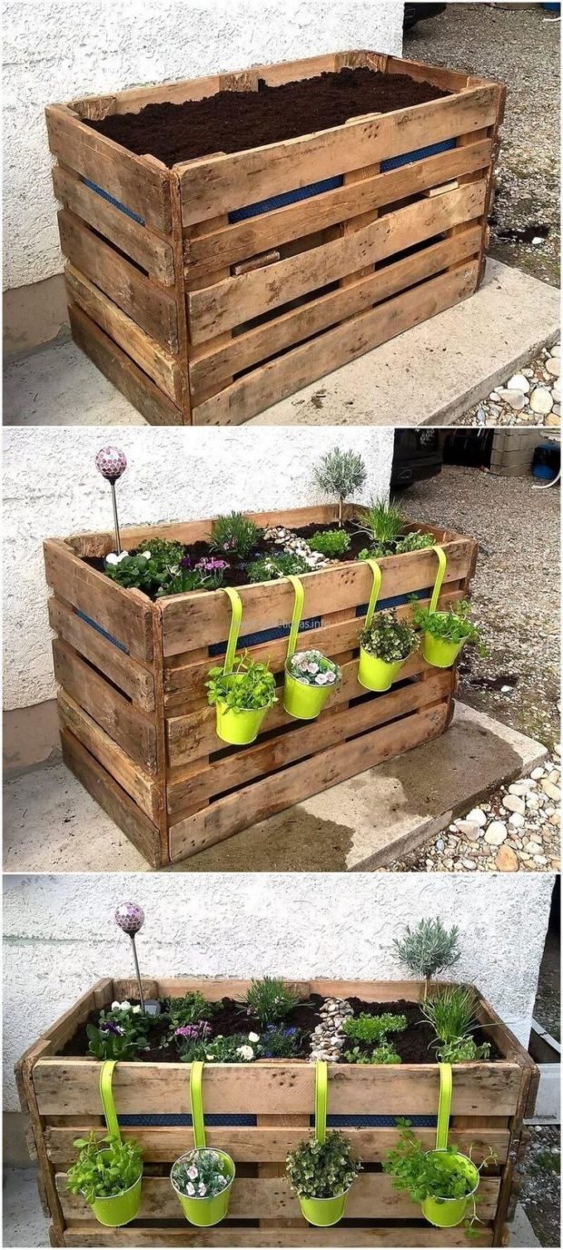 5 Things You Can DIY From Wooden Pallets - Planter, pallets, garden table, fence, diy shelves, diy, bed