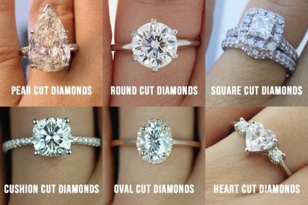 Know About Several Diamond Cut Types - triangle cut, shape, round cut, radiant cut, princess cut, pear cut, oval cut, marquise cut, jewelry, half moon cut, emerald cut, diamond, cut types, cushion cut, asscher cut