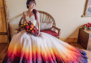 20 Colorful Wedding Dresses For Fall - fall wedding dresses, Colorful Wedding Dresses, Colorful Wedding, Colorful