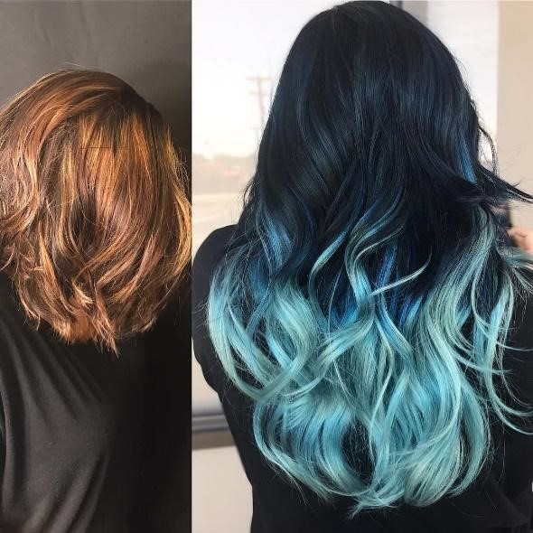 Fresh And Cool Blue Ombre Hair Styles