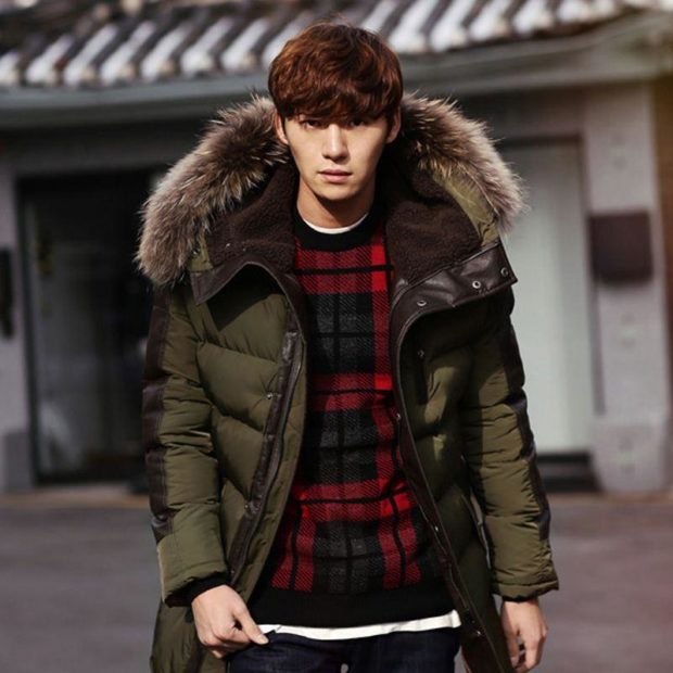 faux fur hooded coat mens