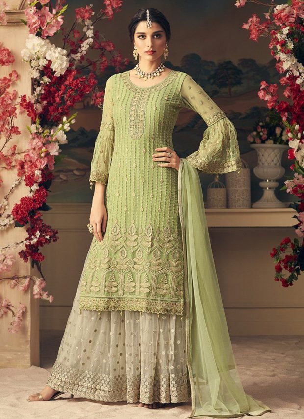 15 Mesmerizing Sharara Suits For Your Indian Wedding - woman, wedding dress, wedding, sharara suit, sharara, indian, Elegant, Dress