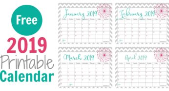 The Best 2019 Free Printable Calendar: Get Organized All Year (Part 2)