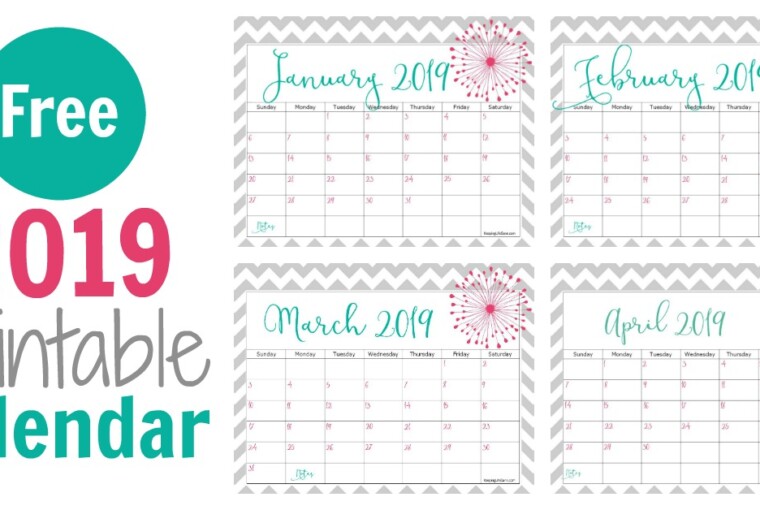 The Best 2019 Free Printable Calendar: Get Organized All Year (Part 2) - Free Printable Calendars, Free Printable Calendar, 2019 Free Printable Calendar', 2019 Free Printable