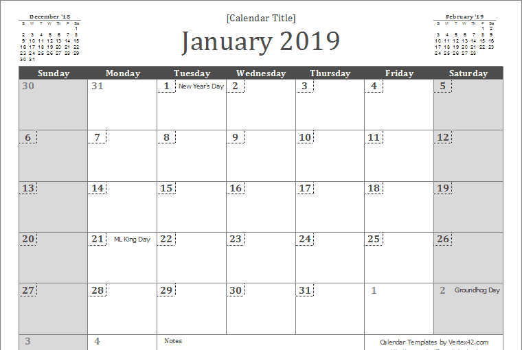 The Best 2019 Free Printable Calendar: Get Organized All Year (Part 1) - Free Printable Calendars, Free Printable Calendar, Best 2019 Free Printable Calendar