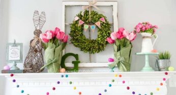 Pretty Easter Mantel Decorations
