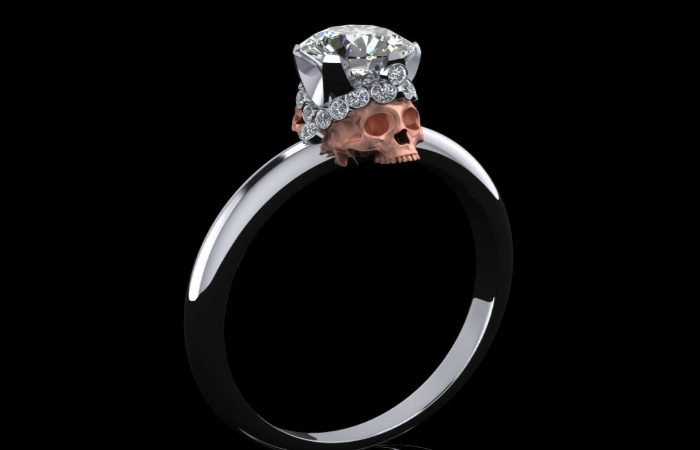 Skull Engagement Rings: Till Death Do Us Part - wedding rings, wedding, Skull Wedding Rings, ring, engagement rings