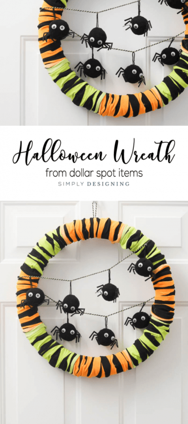 15 DIY Halloween Wreath Ideas (Part 2) - DIY Halloween Wreaths, DIY Halloween Wreath Ideas, diy Halloween wreath