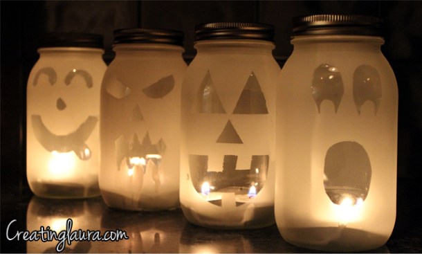 15 Cute DIY Halloween Mason Jars (Part 1) - mason jars, DIY Mason Jars, diy halloween mason jars, DIY Halloween Mason Jar