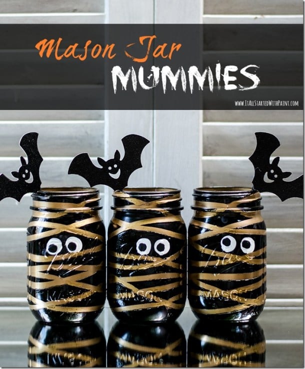 15 Cute DIY Halloween Mason Jars (Part 1) - mason jars, DIY Mason Jars, diy halloween mason jars, DIY Halloween Mason Jar