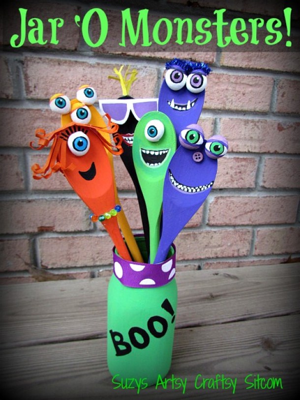 15 Not So Scary Monster Crafts For Kids (Part 2) - Monster Crafts For Kids, DIY Halloween Crafts, Crafts For Kids