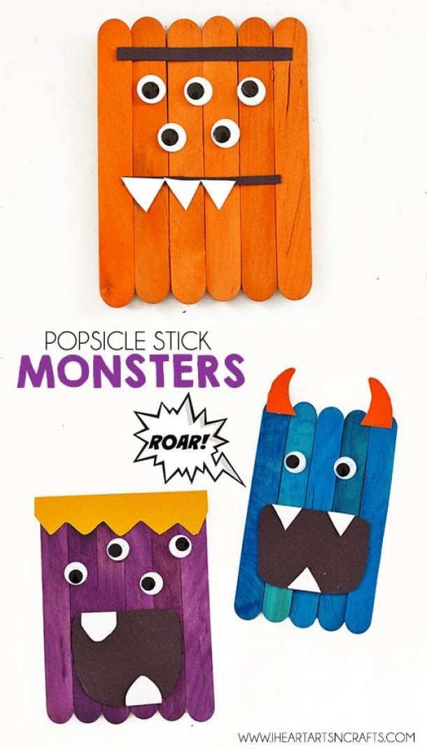 15 Not So Scary Monster Crafts For Kids (Part 2) - Monster Crafts For Kids, DIY Halloween Crafts, Crafts For Kids