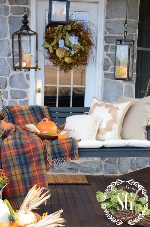 Front Porches that Have Us So Ready for Fall - Fall Porch Decorating Ideas, Fall Porch Decor Ideas, fall porch decor, Fall Porch, DIY Fall Porch