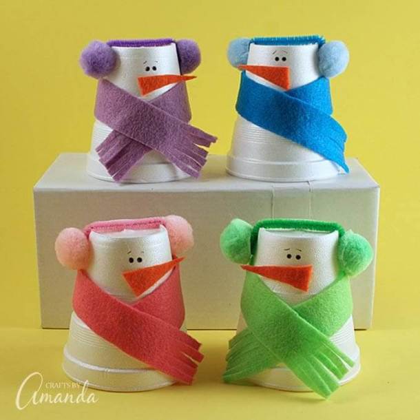 15 Easy and Cute Snowman Crafts for Kids to Make - Snowman Crafts for Kids, snowman crafts, diy snowman, 15 Cute Snowman Craft and Food Ideas