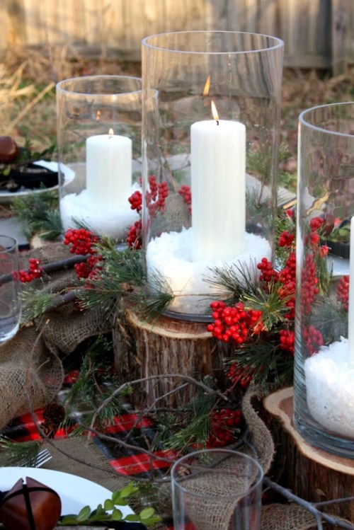 15 DIY Rustic Christmas Centerpieces - Rustic Christmas Centerpieces, Rustic Centerpieces, Rustic Centerpiece, DIY Christmas Centerpieces, Christmas Centerpieces