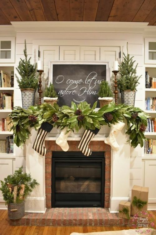 15 Rustic Christmas Mantel Decor Ideas - Rustic Christmas Mantel Decor Ideas, Rustic Christmas Mantel Decor, Rustic Christmas Decor Ideas, Mantel Decor Ideas, Christmas Mantel Ideas, Christmas mantel decoration