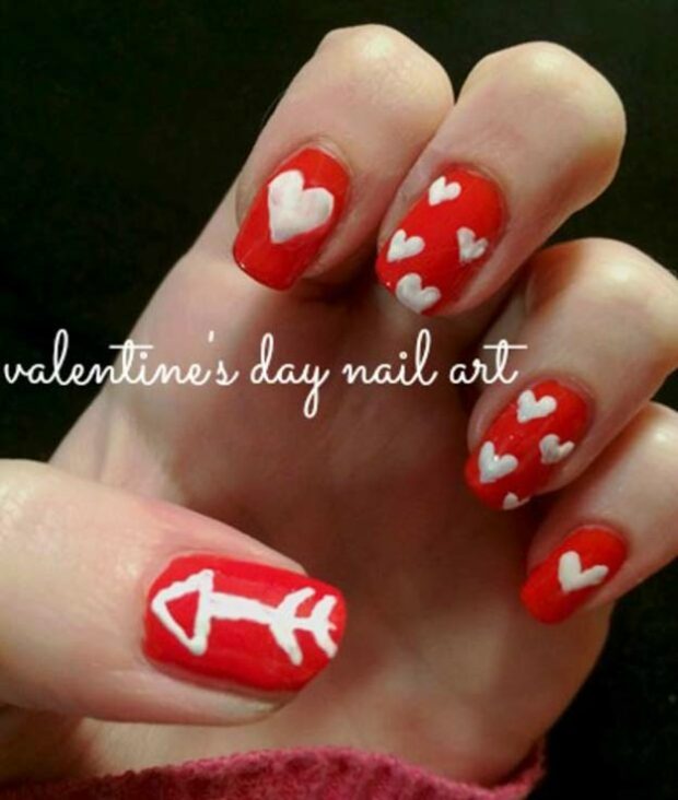 15 Nail Art Ideas for Valentine's Day (Part 2) - Nail Art Ideas for Valentine's Day, nail art ideas, Anti Valentine's Day Nail Art Ideas, Anti Valentine's Day Nail Art