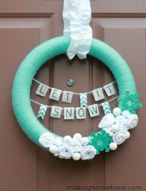 Turquoise Let it Snow Wreath from Making Home Base