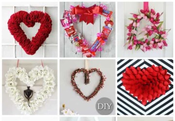 Lovely Handmade Valentine's Wreath Designs (Part 2) - Valentine's Wreath, diy Valentine's day wreath