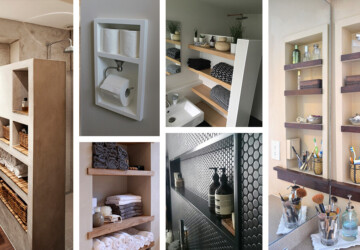 13 DIY Built In Shelving for The Bathroom - shelving, home office shelving, Built In Shevs, Built In Shelving