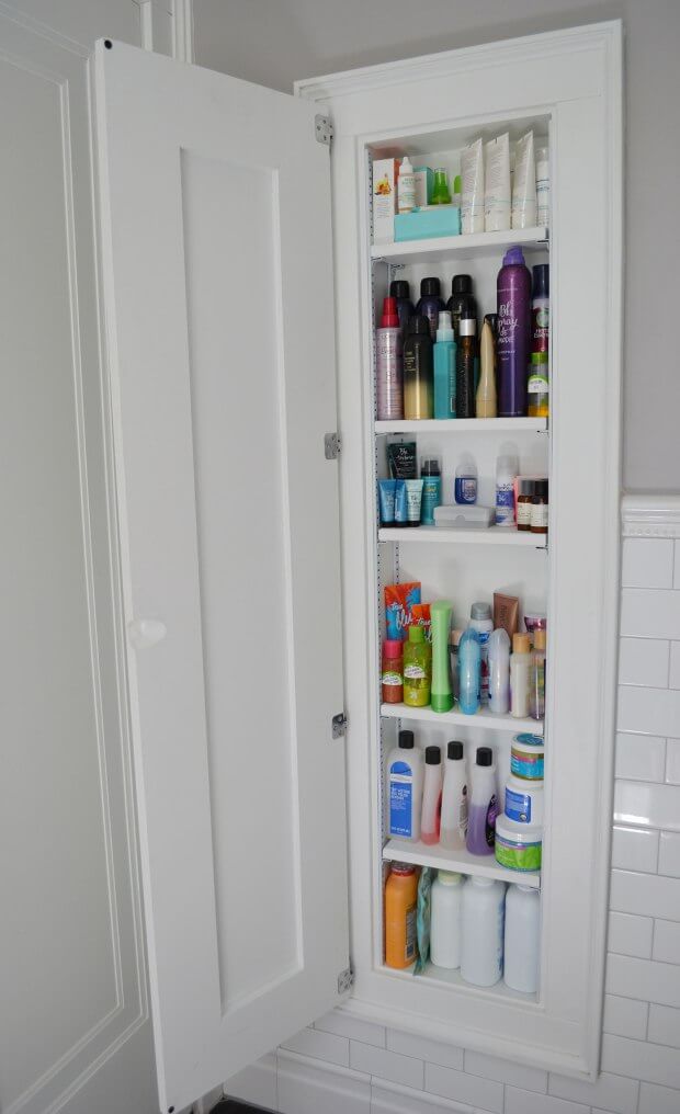 13 DIY Built In Shelving for The Bathroom - shelving, home office shelving, Built In Shevs, Built In Shelving