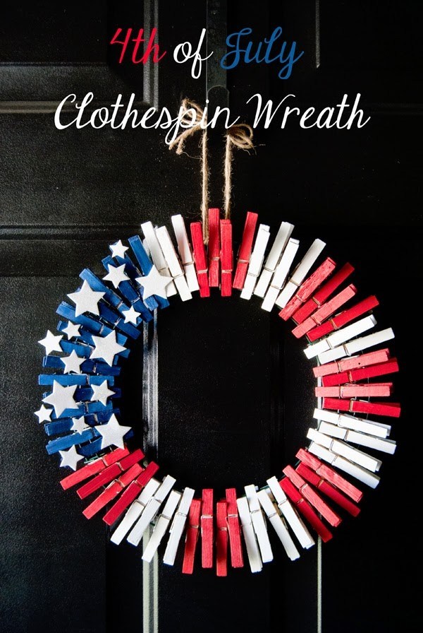 15 Great DIY 4th Of July Wreaths (Part 1) - DIY 4th Of July Wreaths, DIY 4th Of July Wreath, 4th Of July Wreaths, 4th of July Wreath, 4th of July diy wreath