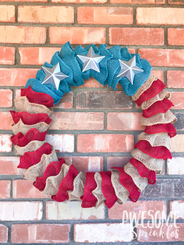 15 Great DIY 4th Of July Wreaths (Part 1) - DIY 4th Of July Wreaths, DIY 4th Of July Wreath, 4th Of July Wreaths, 4th of July Wreath, 4th of July diy wreath