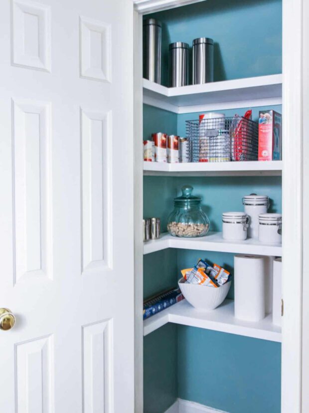 10 Genius Ideas for Building a Pantry Shelves - shelves, Pantry Shelves, Pantry Organization, Kitchen Pantry Ideas, diy shelves, diy Pantry Shelves