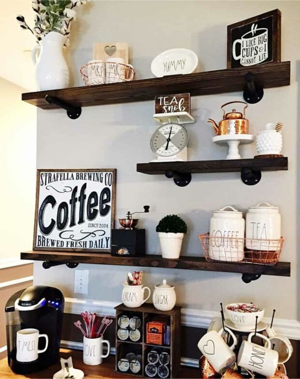 12 Charming DIY Coffee Stations For Your Home - DIY Coffee Stations, DIY Coffee Station Ideas, DIY Coffee Station, Coffee Stations Design Ideas, Coffee Stations