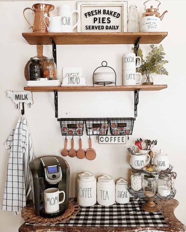 12 Charming DIY Coffee Stations For Your Home - DIY Coffee Stations, DIY Coffee Station Ideas, DIY Coffee Station, Coffee Stations Design Ideas, Coffee Stations