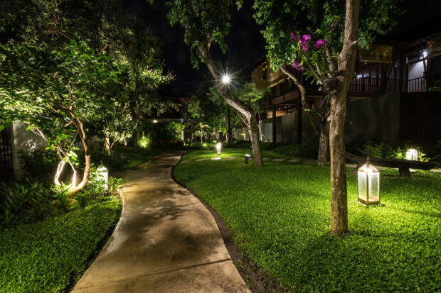 How To Use Landscape Lighting As Part Of Your Outdoor Aesthetic - uplighting, outdoor, mirrir lighting, lighting, landscape, downlighting, aesthetic