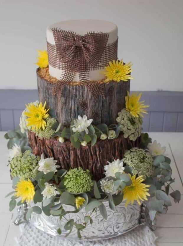 13 Best Wood Effect Cake Recipes and Ideas - Wood Effect Cake, Wood Effect, Wedding Cake, rustic wedding decoration, cake ideas